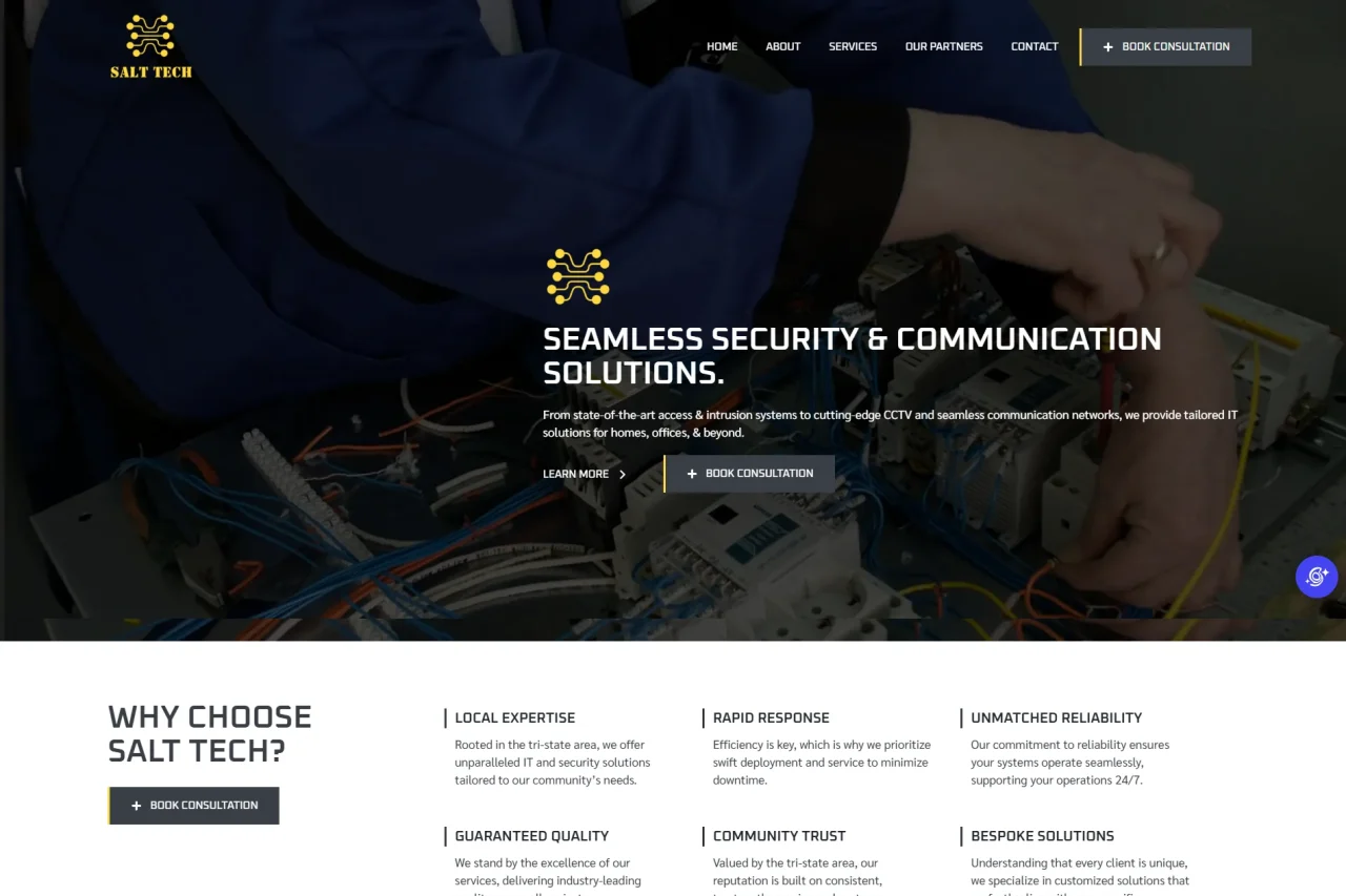 Salt Tech website on desktop